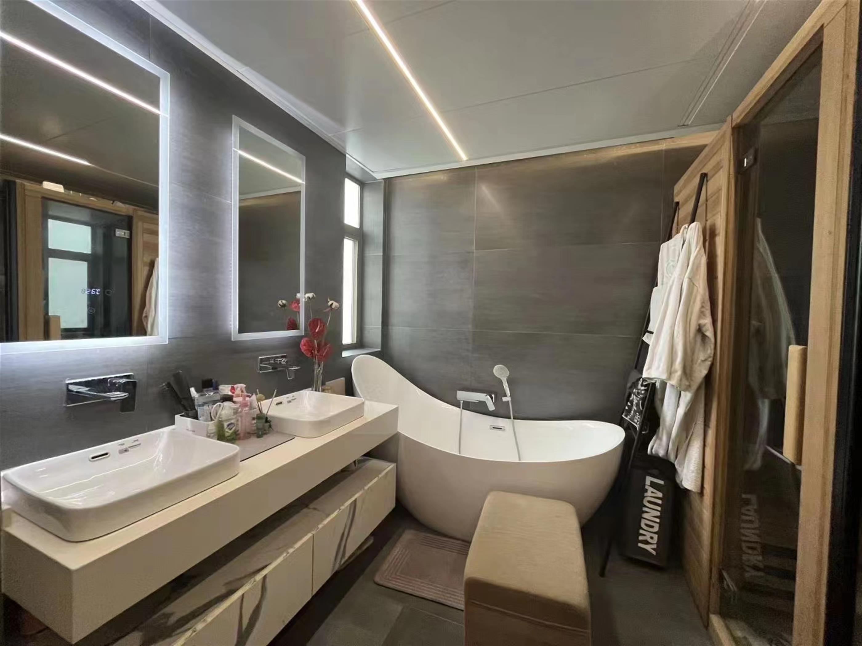 Comfy Bathtub Classic Spacious Chic 3BR Apartment for Rent in Shanghai’s Jing’an Temple Neighborhood